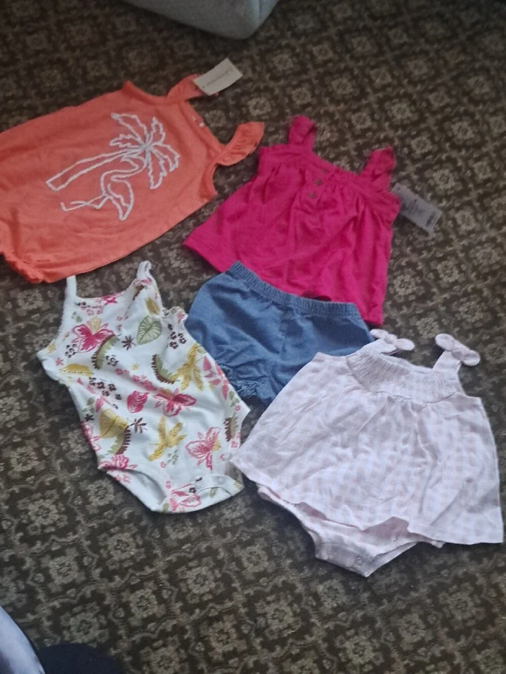 Carter's Bright Pink Baby Top Bundle 4 Set